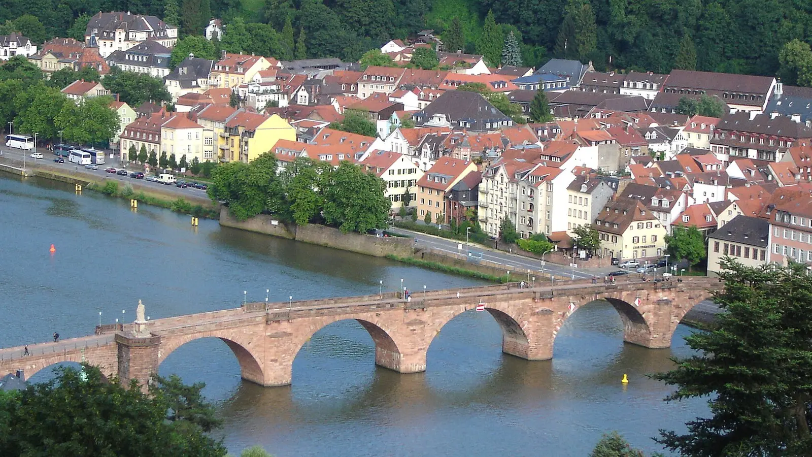 Alte Brücke und Schlossblick in Heidelberg