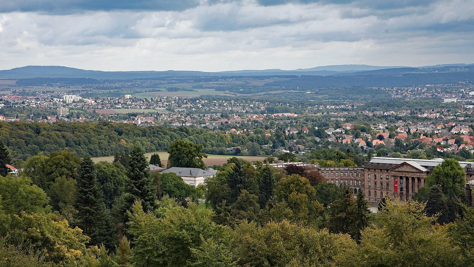 Blick vom Bergpark Wilhelmshöhe über Kassel