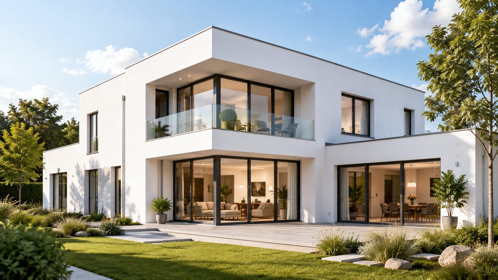 Helle moderne Wohnimmobilie für eine professionelle Immobilienbewertung